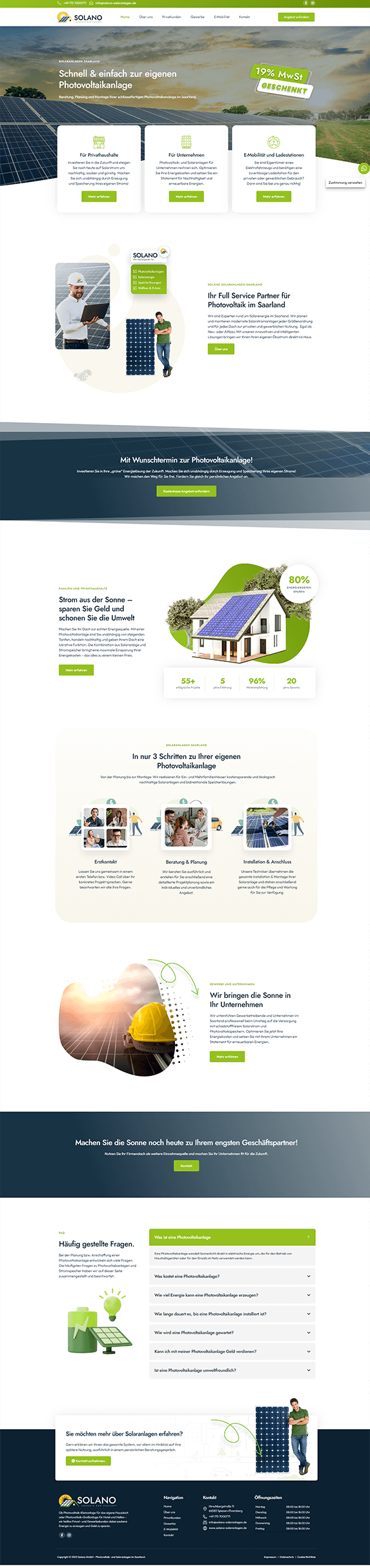 Webdesign für Solano Solaranlagen GmbH