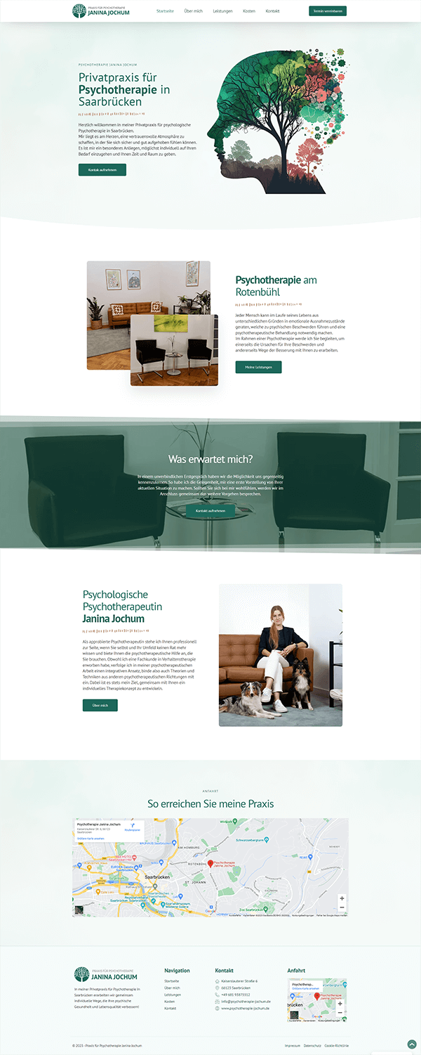 Website von Janina Jochum: Psychotherapiepraxis in Saarbrücken
