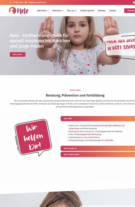 Website der Beratungsstelle Nele