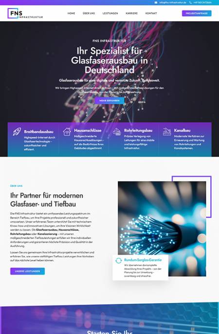 Website der FNS Infrastruktur in Bexbach