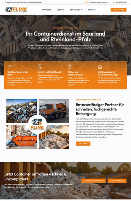 Website von Containerdienst Flink in Bruchmühlbach