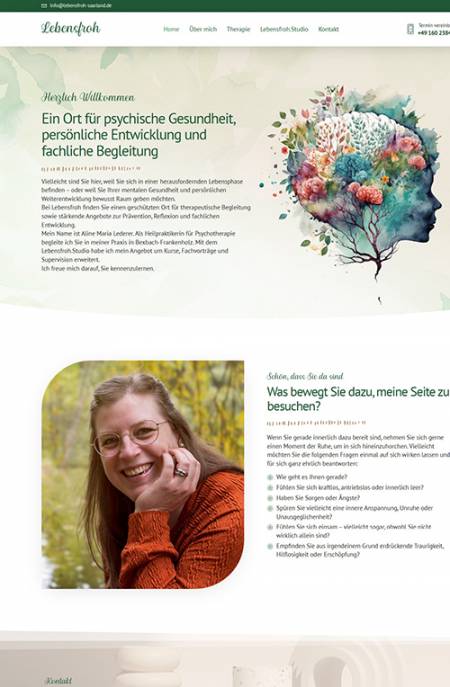 Website der Praxis Lebensfroh, Referenz von Holzhauser Webdesign