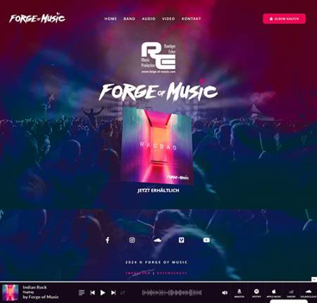 Website von Forge of Music