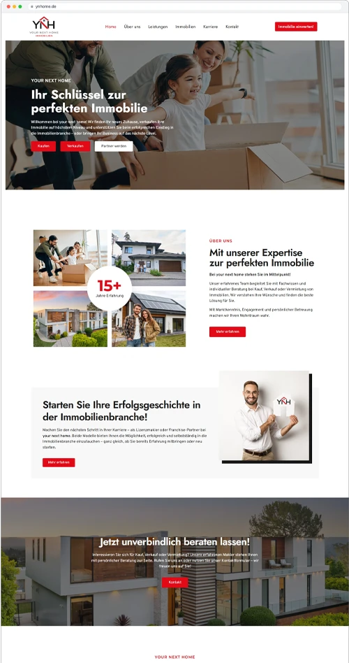 Website-Referenz: Your Next Home Immobilien (ynhome.de)